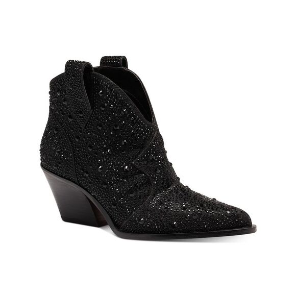 JESSICA SIMPSON Womens Black Notch Pull-Tabs Zadie Slip On Western Boot 5 M - Picture 1 of 4